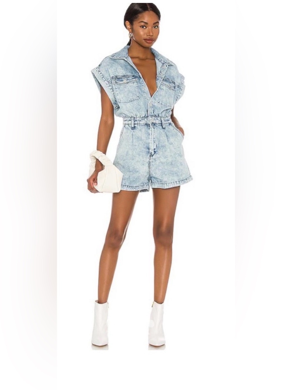 Blank NYC Light Wash Denim Romper